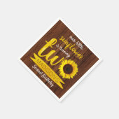 Little Sunflower Rustic Wood 2e verjaardag Servet (Hoek)