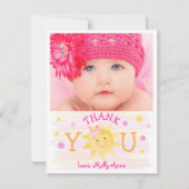 Little Sunshine 1st Birthday Girl Bedankkaart (Voorkant)