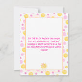 Little Sunshine 1st Birthday Girl Bedankkaart (Achterkant)