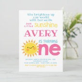 Little Sunshine 1st Birthday Kaart (Staand voorkant)