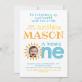 Little Sunshine 1st Birthday met foto Kaart (Voorkant)