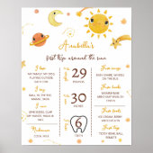 Little Sunshine 1st Birthday Milestone Poster (Voorkant)
