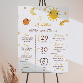 Little Sunshine 1st Birthday Milestone Poster