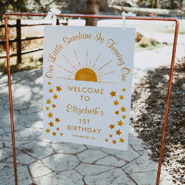 Little Sunshine 1st Birthday Welcome Sign Poster