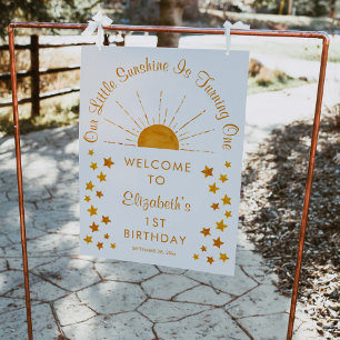 Little Sunshine 1st Birthday Welcome Sign Poster