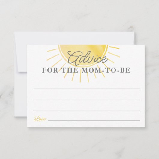 Little Sunshine Baby shower Advies voor mama Kaart (Voorkant)