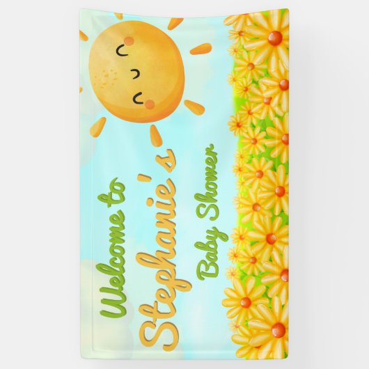 Little Sunshine Baby shower - Banner (Verticaal)
