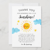 Little Sunshine Baby shower Bedankkaart (Voorkant)