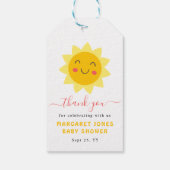 Little Sunshine Baby shower Bedankt Cadeaulabel (Achterkant)