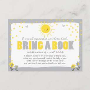 Little Sunshine Baby shower Breng een boek Neutraa Kaart