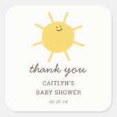 Little Sunshine Baby shower Dank je wel Vierkante Sticker (Voorkant)