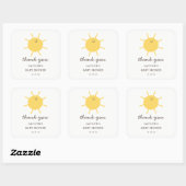 Little Sunshine Baby shower Dank je wel Vierkante Sticker (Vel)