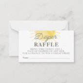 Little Sunshine baby shower Diaper Raffle Kaart Notitiekaartje (Voorkant)