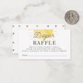 Little Sunshine baby shower Diaper Raffle Kaart Notitiekaartje (Voorkant / Achterkant in situ)
