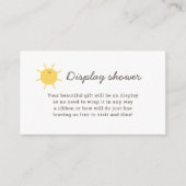 Little Sunshine Baby shower Display Shower Informatiekaartje (Voorkant)