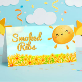 Little Sunshine - Baby shower Food Label Kaart