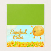 Little Sunshine - Baby shower Food Label Kaart (Buitenkant ongevouwen)