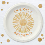 Little Sunshine Baby shower gepersonaliseerd Papieren Bordje<br><div class="desc">Een vrolijke gele waterverf zonneschijn op een zacht crème achtergrond voor een schattig baby shower. Wijzig de aan te passen tekst. Originele versie door Nic Squirrell.</div>