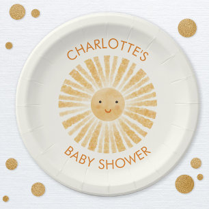 Little Sunshine Baby shower gepersonaliseerd Papieren Bordje