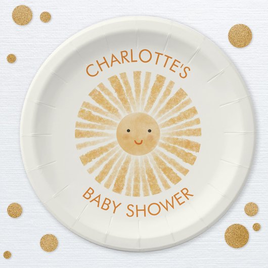 Little Sunshine Baby shower gepersonaliseerd Papieren Bordje