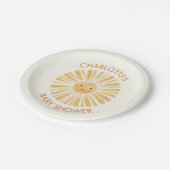 Little Sunshine Baby shower gepersonaliseerd Papieren Bordje (Gekanteld)