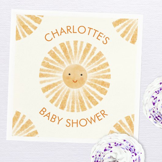 Little Sunshine Baby shower gepersonaliseerd Servet