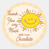 Little Sunshine Baby shower Heel erg bedankt Ronde Sticker (Voorkant)