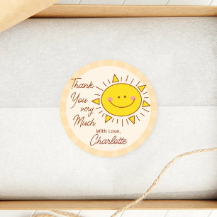 Little Sunshine Baby shower Heel erg bedankt Ronde Sticker