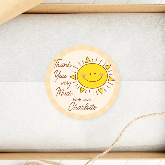 Little Sunshine Baby shower Heel erg bedankt Ronde Sticker