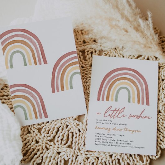 Little Sunshine Baby shower Invitation Kaart