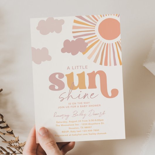 Little Sunshine Baby shower Invitation Kaart