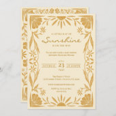 Little Sunshine Baby shower Invitation Kaart (Voorkant / Achterkant)