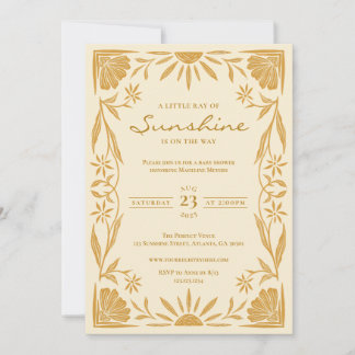 Little Sunshine Baby shower Invitation Kaart