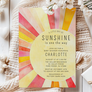 Little Sunshine Baby shower Kaart