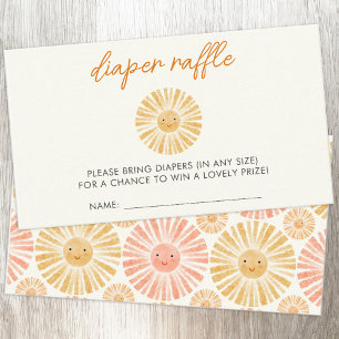 Little Sunshine Baby shower Luier Raffle Informatiekaartje