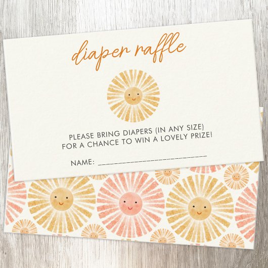 Little Sunshine Baby shower Luier Raffle Informatiekaartje