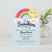 Little Sunshine Baby shower-uitnodiging Kaart (Staand voorkant)