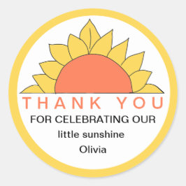 Little Sunshine bedankstickers Ronde Sticker