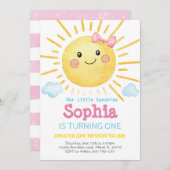 Little Sunshine Birthday Invitation-A159 Kaart (Voorkant / Achterkant)