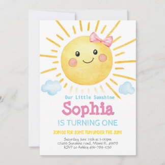 Little Sunshine Birthday Invitation-A159 Kaart