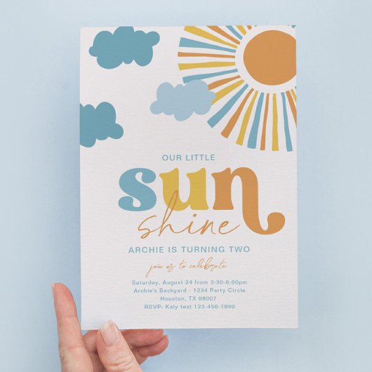 Little Sunshine Birthday Invitation Kaart