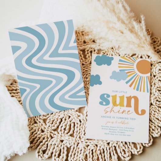 Little Sunshine Birthday Invitation Kaart