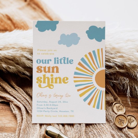 Little Sunshine Birthday Invitation Kaart