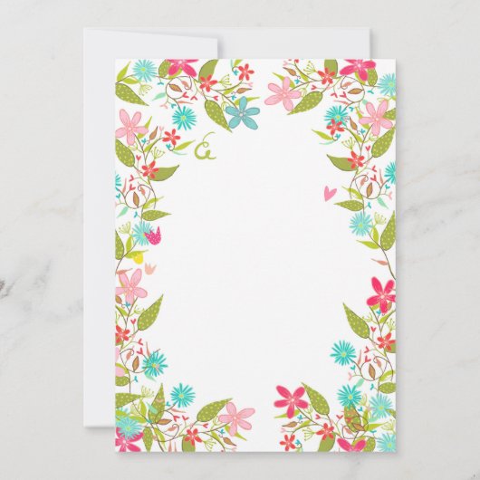 Little Sunshine Birthday Party Invitation Floral Kaart (Achterkant)