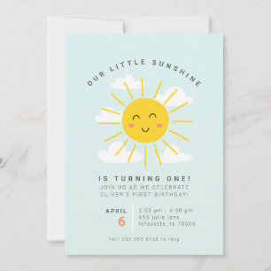 Little Sunshine Birthday Party Invitations Kaart
