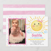 Little Sunshine Birthday Photo Invitation - A159 Kaart (Voorkant / Achterkant)