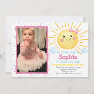 Little Sunshine Birthday Photo Invitation - A159  Kaart