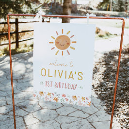 Little Sunshine Birthday Welcome Poster