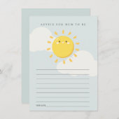 Little Sunshine Blue Advice for Mum Baby shower Informatiekaartje (Voorkant / Achterkant)