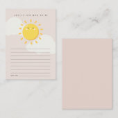 Little Sunshine Blush Advice for Mum Baby shower Informatiekaartje (Voorkant / Achterkant)